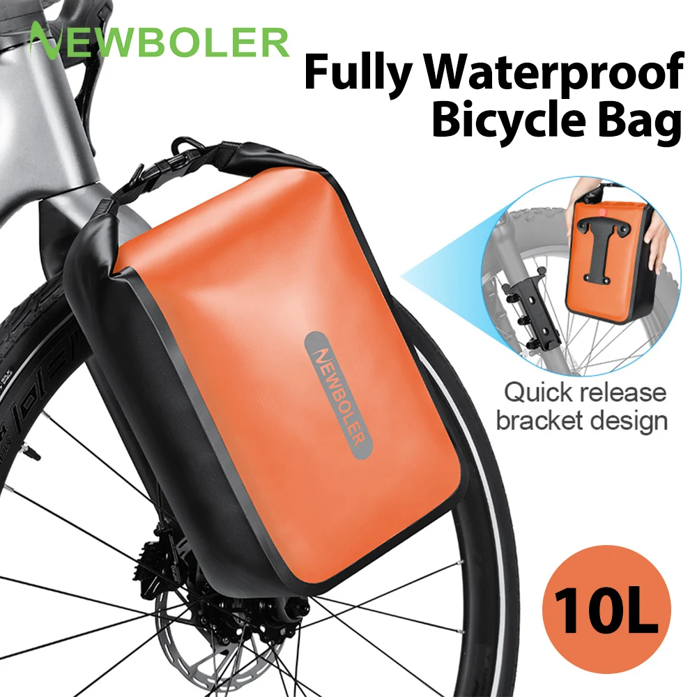 

NEWBOLER 10L Large Capacity Bicycle Bag Waterproof Electric Hunting Bike Bag Bike Quick Release Fork Bag Bike Rear Seat Bag