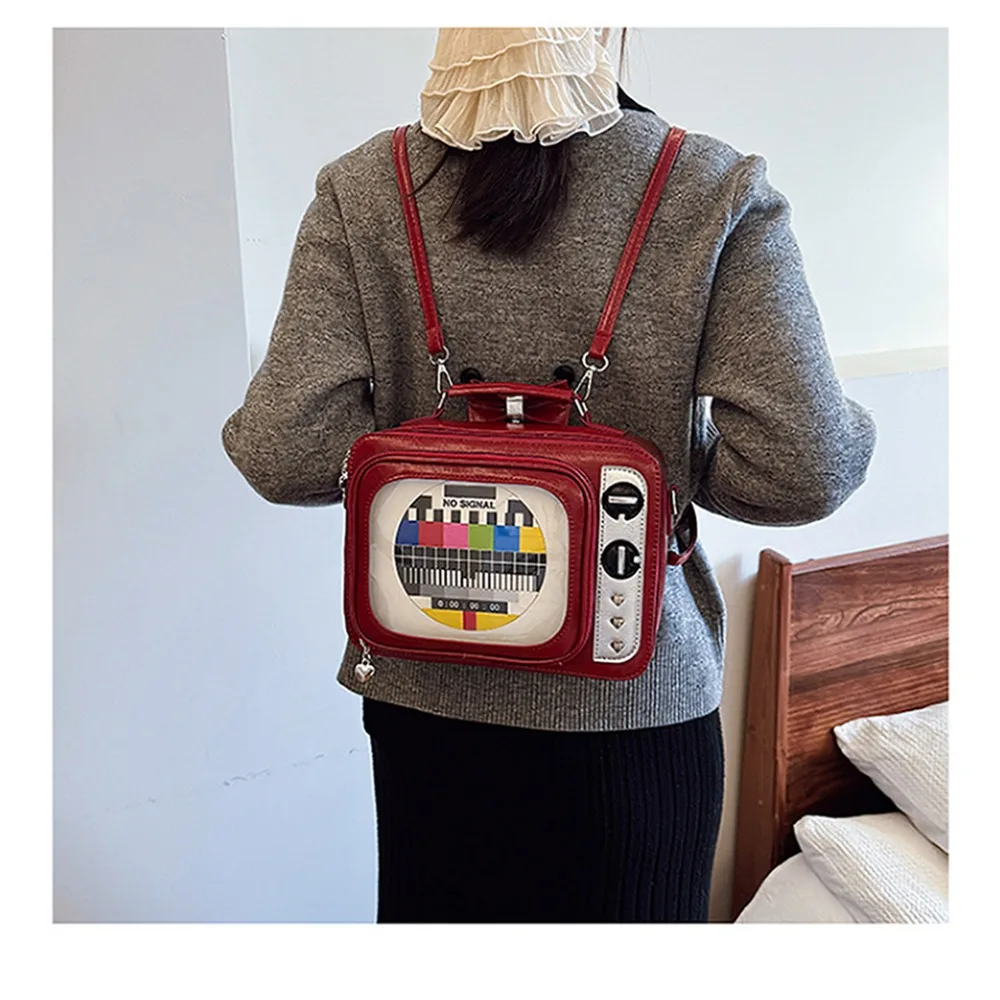Japanese Style Retro TV Design Women Backpacks Street Leisure Fashion Trend Shopping Sweet Cool Ladies Large Capacity Backpacks