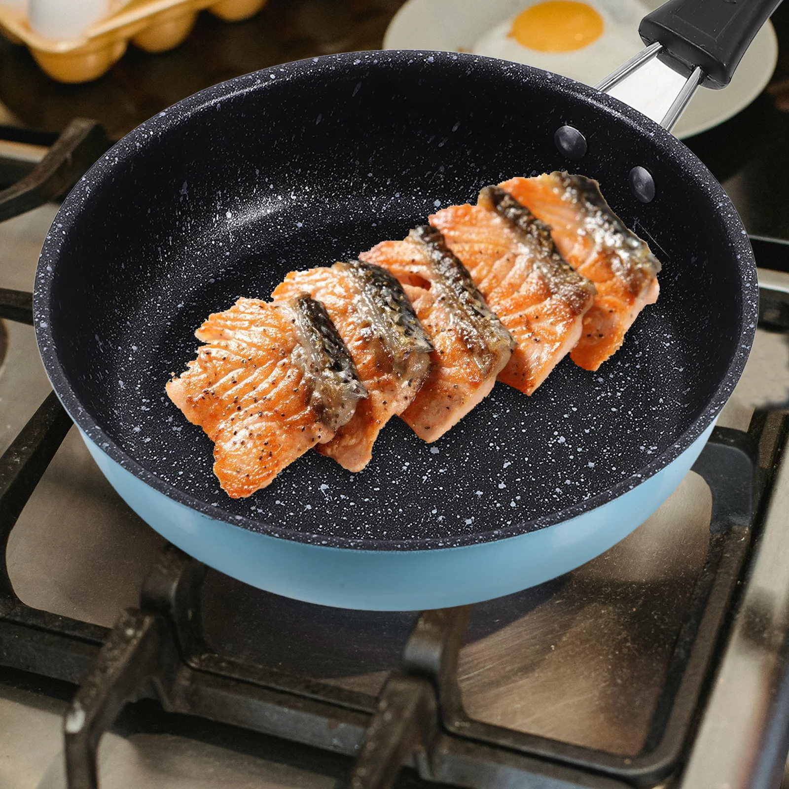 

1pc Mini Iron Frying Pan For Eggs Pancakes Meat, Nonstick Portable Egg Pan With Anti-Slip Handle, Small Kitchen Cooking Utensil