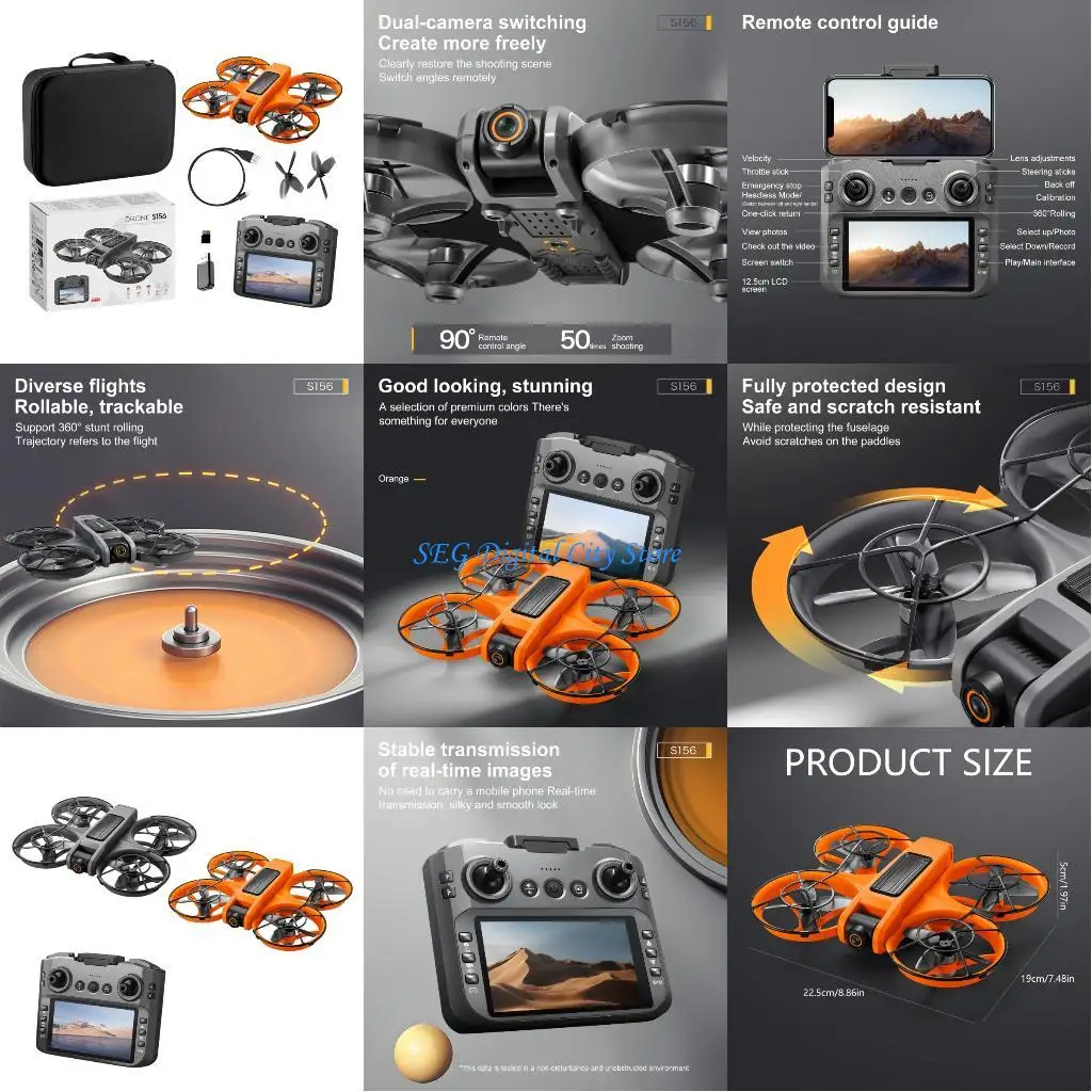 

U75B S156 Дроны Профессиональная широкоугольная двойная камера 2,4G WIFI Бесщеточный двигатель Интеллектуальный БПЛА для