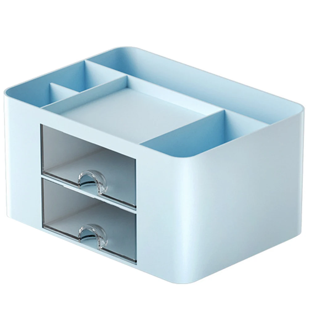 Desktop Storage Box Practical Hips Material Desk Organizer Sundries Cosmetics Stationery Storage Case Desktop Organizer