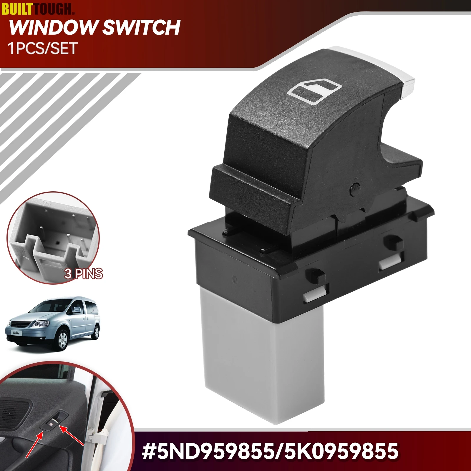 5ND959855 5K0959855 Power Window Switch Control Button For VW Jetta Tiguan Caddy Golf MK5 MK6 Passat Touran Seat MK2 5ND 959 855