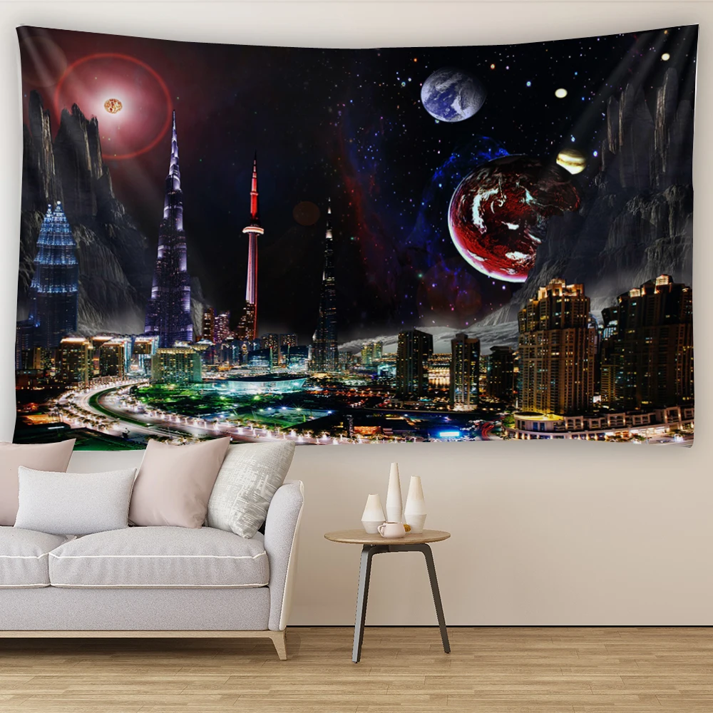 

Sci-fi Starry Sky Fantasy Moon Wall Hanging Tapestry Decorative Art Hanging Wall Covering in Living Room Bedroom at Home