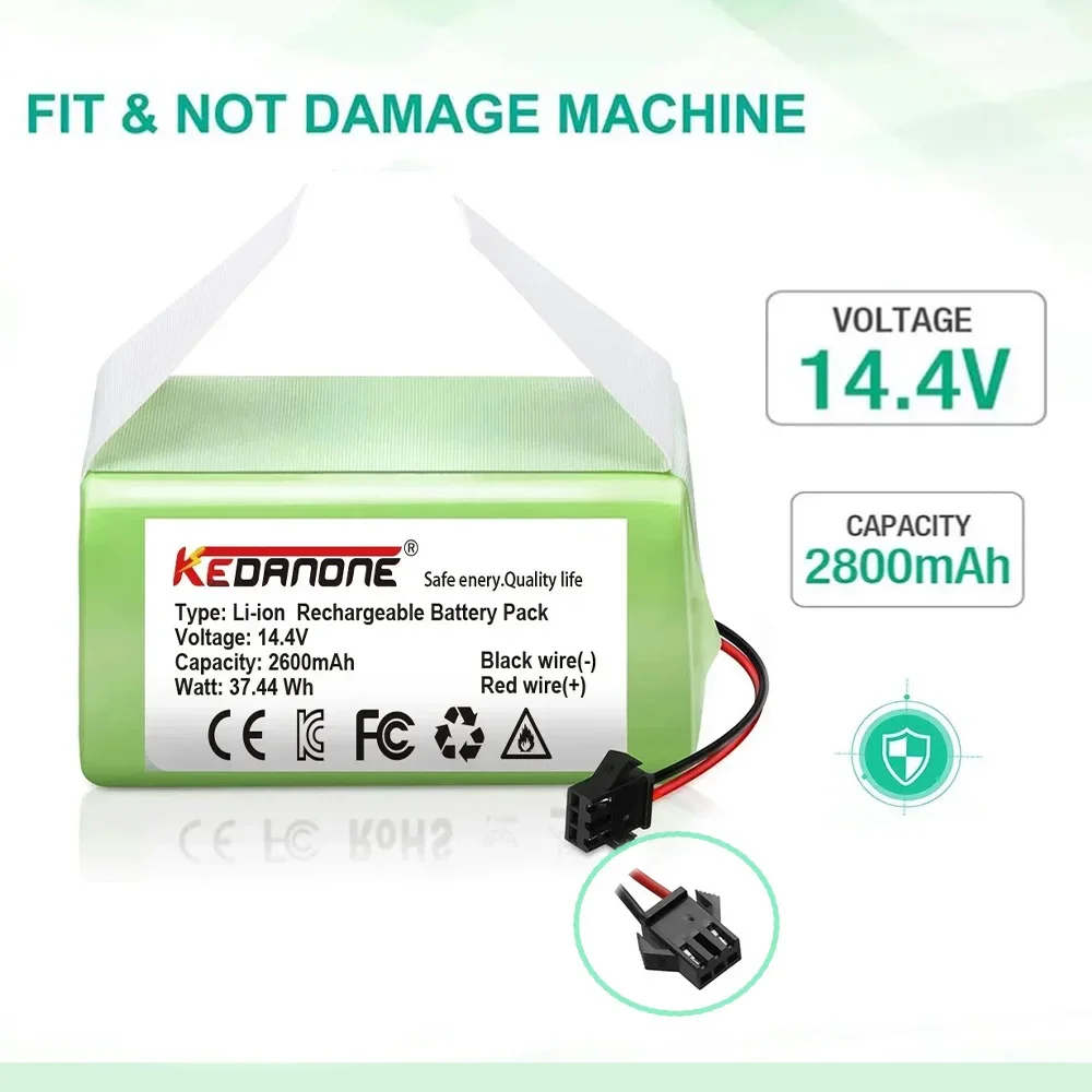 

14.4V 4.0Ah battery conga 1090 990 950 cecotec Li-ion battery for Ecovacs Deebot DN621 601/605 Eufy RoboVac 35C Panda i7 V710