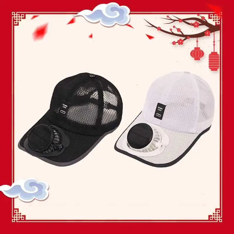 Summer Solar Charging With Fan Hat For Men And Women Breathable Mesh Sun Protection Outdoor Sunshade Duck Tongue Hat Beach Hat