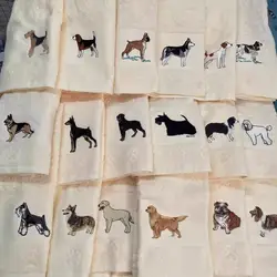 16 styles dog accessories，Golden Retriever，Scottish Terrier，Dachshun，Corgi，Poodle，textile ,cotton towel，62x40cm
