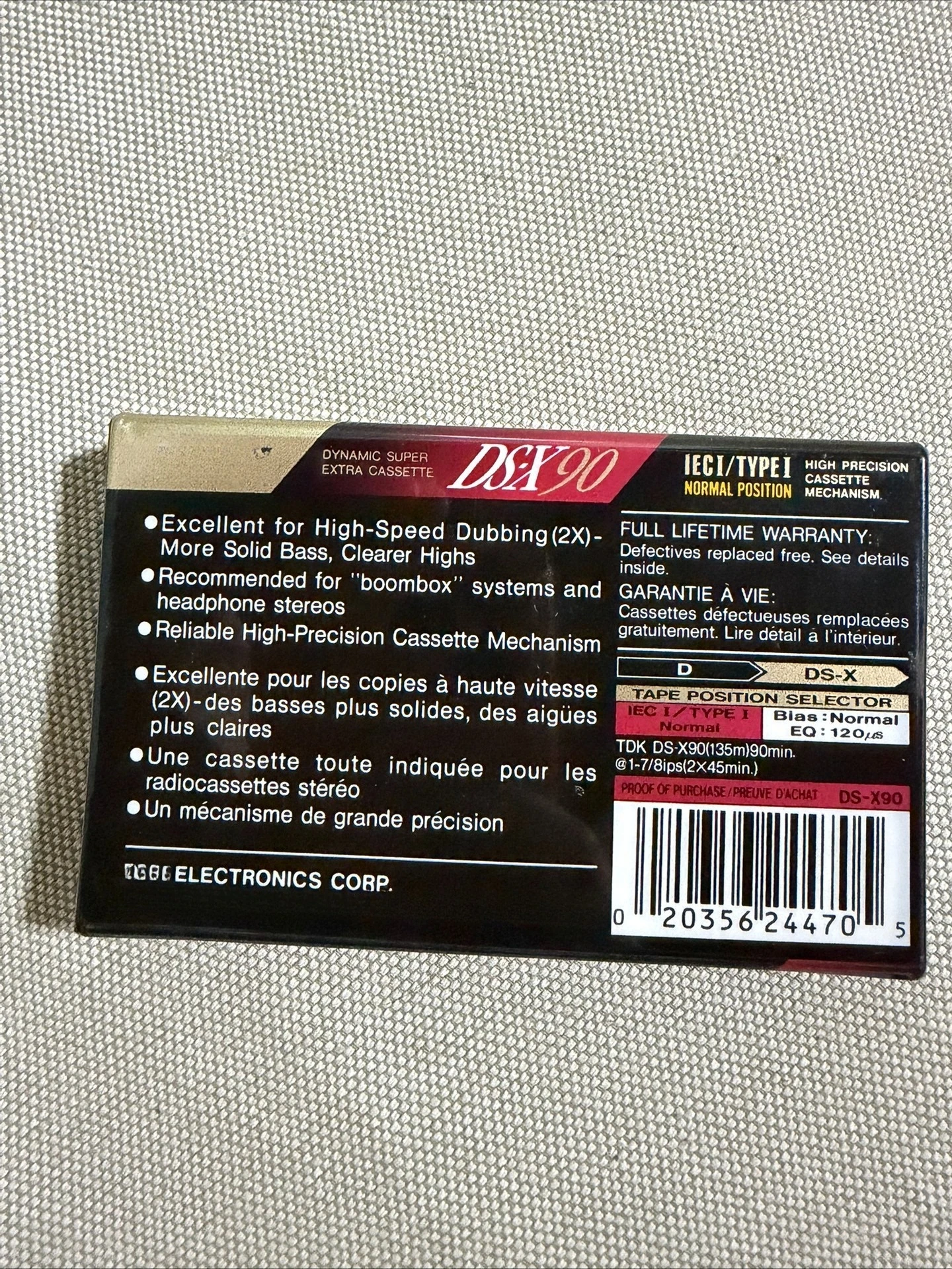 New and unopened blank tape for TDK DS-X90