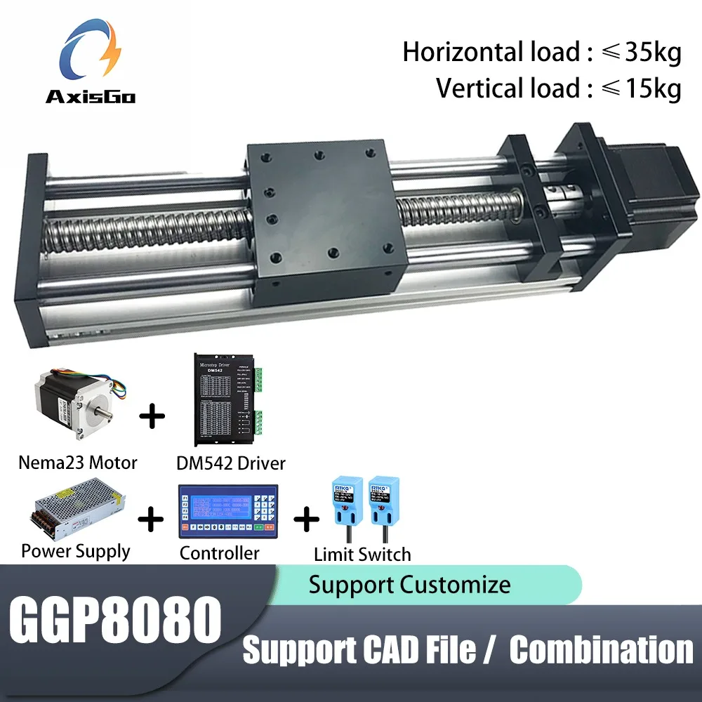 

GGP8080 Dual Shaft Ball Screw Linear Slide Stage Stepper Motor Precision Electric Cross Module