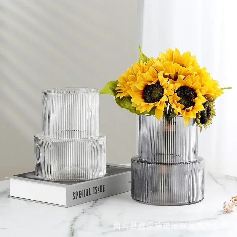 Modern Minimalist Vase Home Dining Table Glass Vase Hydroponic Flowers Decoration Ornaments