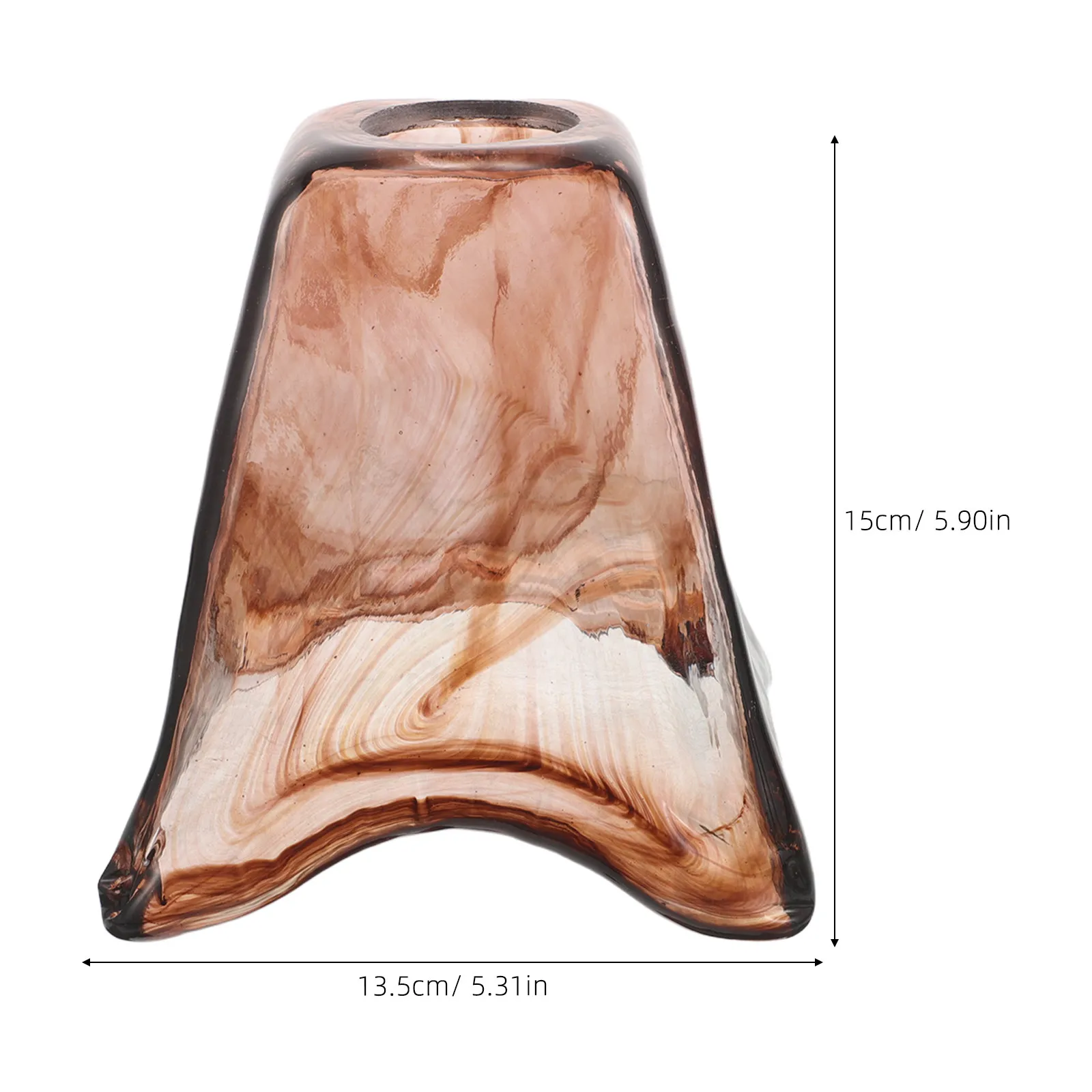 Square Amber Glass Lamp Shade Retro Pendant Light Cover Vintage Replacement Glass Shade for Kitchen Living Room Bedroom Lighting