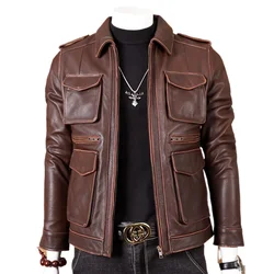 Mens Autumn Long Warm Leather Jacket Coat Men Winter Casual England Style Vintage Fashion Leather Jacket Plus 5XL men clothing