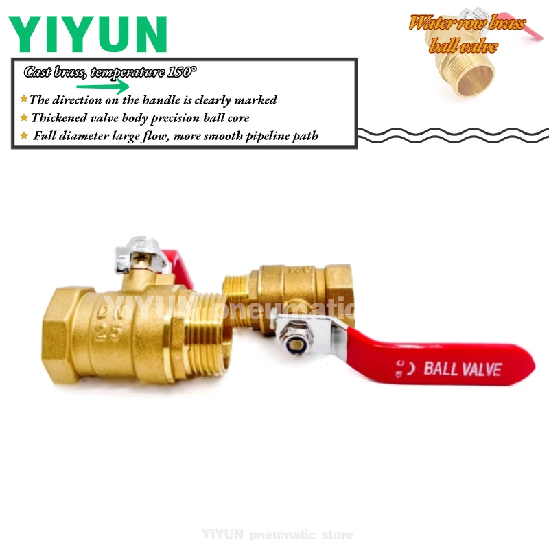 

DN6,DN8,DN10,DN15,DN20,DN25 YIYUM Brass thickened ball valve 2, 3, 4 points inside and outside double inside line ball