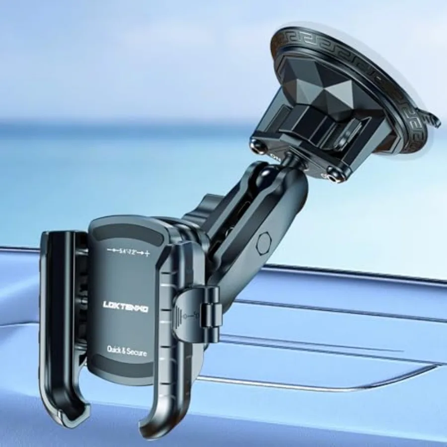 

Car Phone Holder Mount with Vibration Dampener and Twist-Lock Suction Cup Base, [Camera Friendly] [1s Lock and Release] with Me