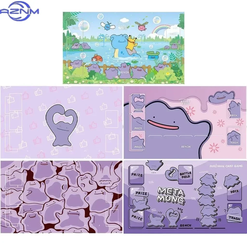 Pokemon Purple Cartoon Playmat, Non-Slip Waterproof Trading Card Game Battle Mouse Pad