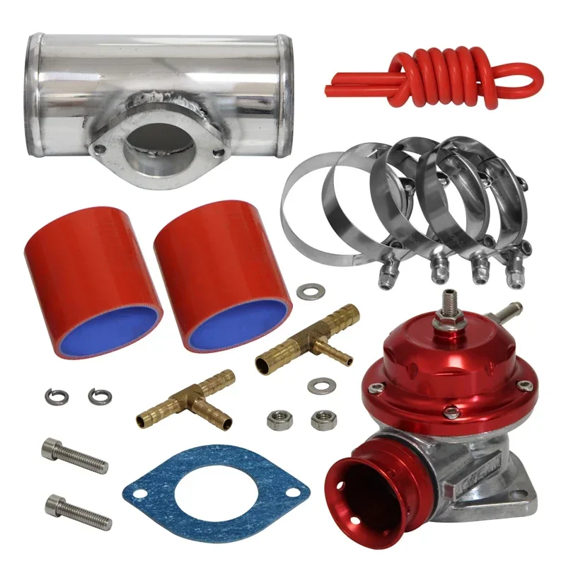 10PSI Adjustable Turbo Blow Off Valve & 2.75in Type S RS RZ Flange Pipe & Silicone Hoses& Clamps