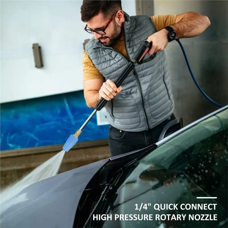 VOFUN-For Yard Cleaning Head 1Set/5PCS High-Pressure Cleaning Turbine Nozzle, 360° Rotation& 1/4 Inch Quick Connect Interface