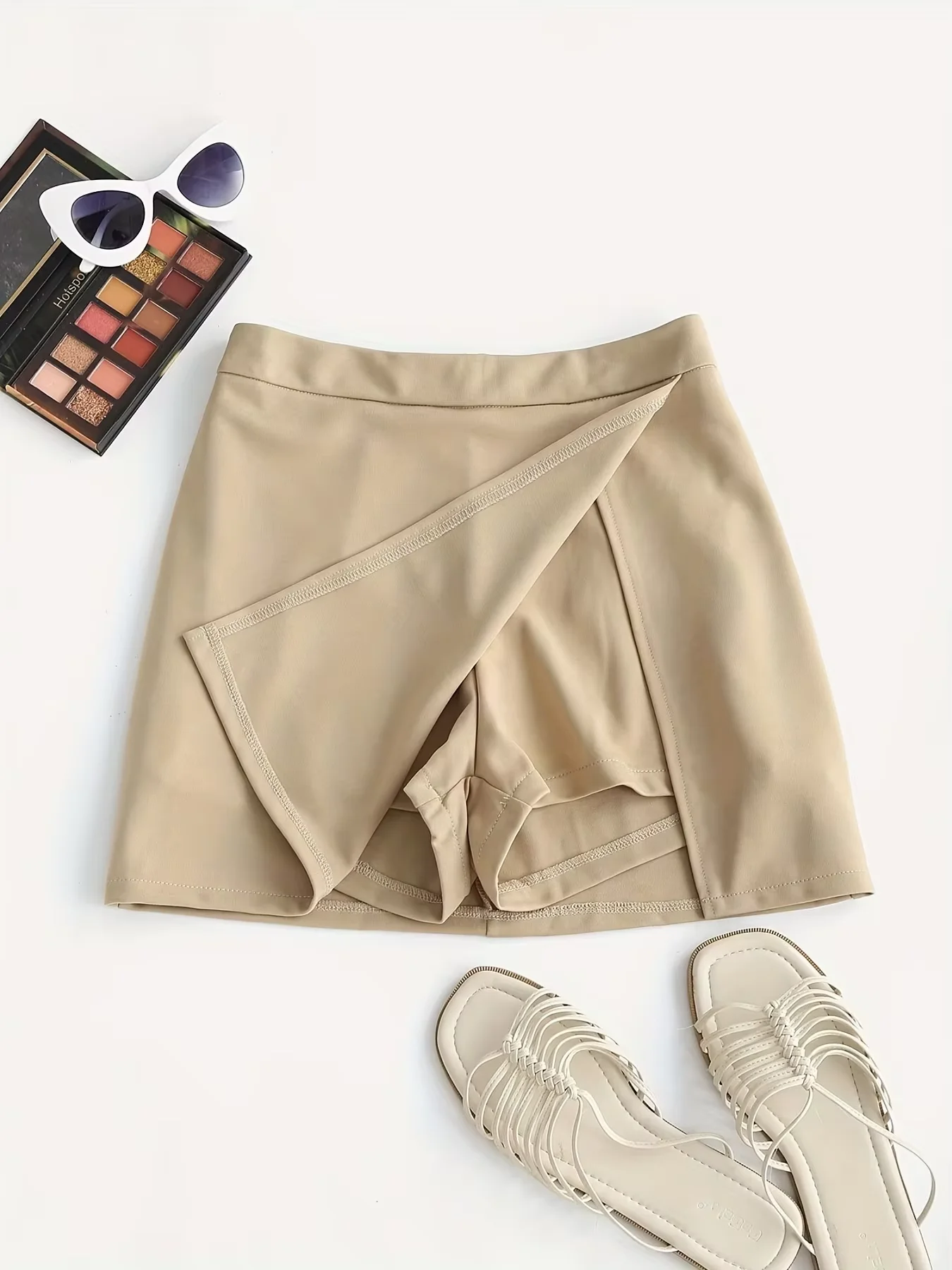 Ladies Safety Shorts Insole with Split Front Skirt Workwear Comfortable Breathable  Clothing