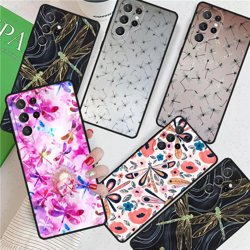 

Dragonfly для Samsung Galaxy S24 Ultra S21 S22 S8 S9 S10E Note 10 20 Plus FE S23 чехол для телефона Coque