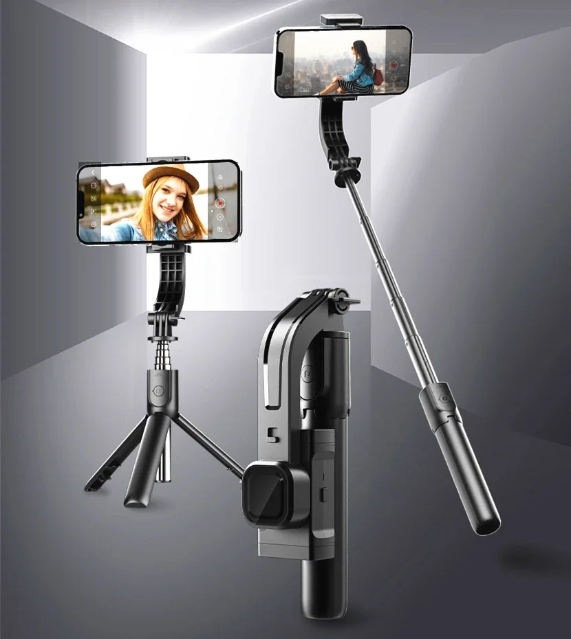 Wireless Remote Control 1-Axis Gimbal Smartphone Stabilizer Anti Shake Selfie Stick Phone Holder Tripod for Mobile Live Video