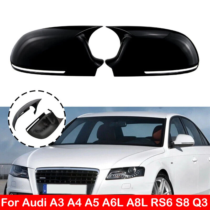 Carbon Fiber Look Side Mirror Cover, Exterior Door, Rear View Case, Trim, Audi A3, A4, B8, A5, A6L, A8L, RS6, S8, Q3