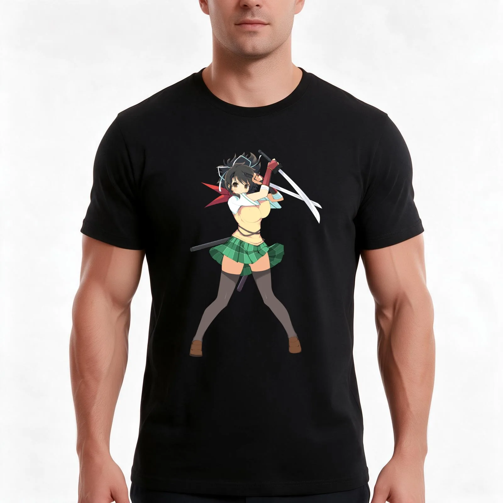 Asuka - SENRAN KAGURA: NINJA FLASH T-Shirt, Summer Casual Cotton Tee, Oversized Streetwear Tops, Vintage Graphic Print