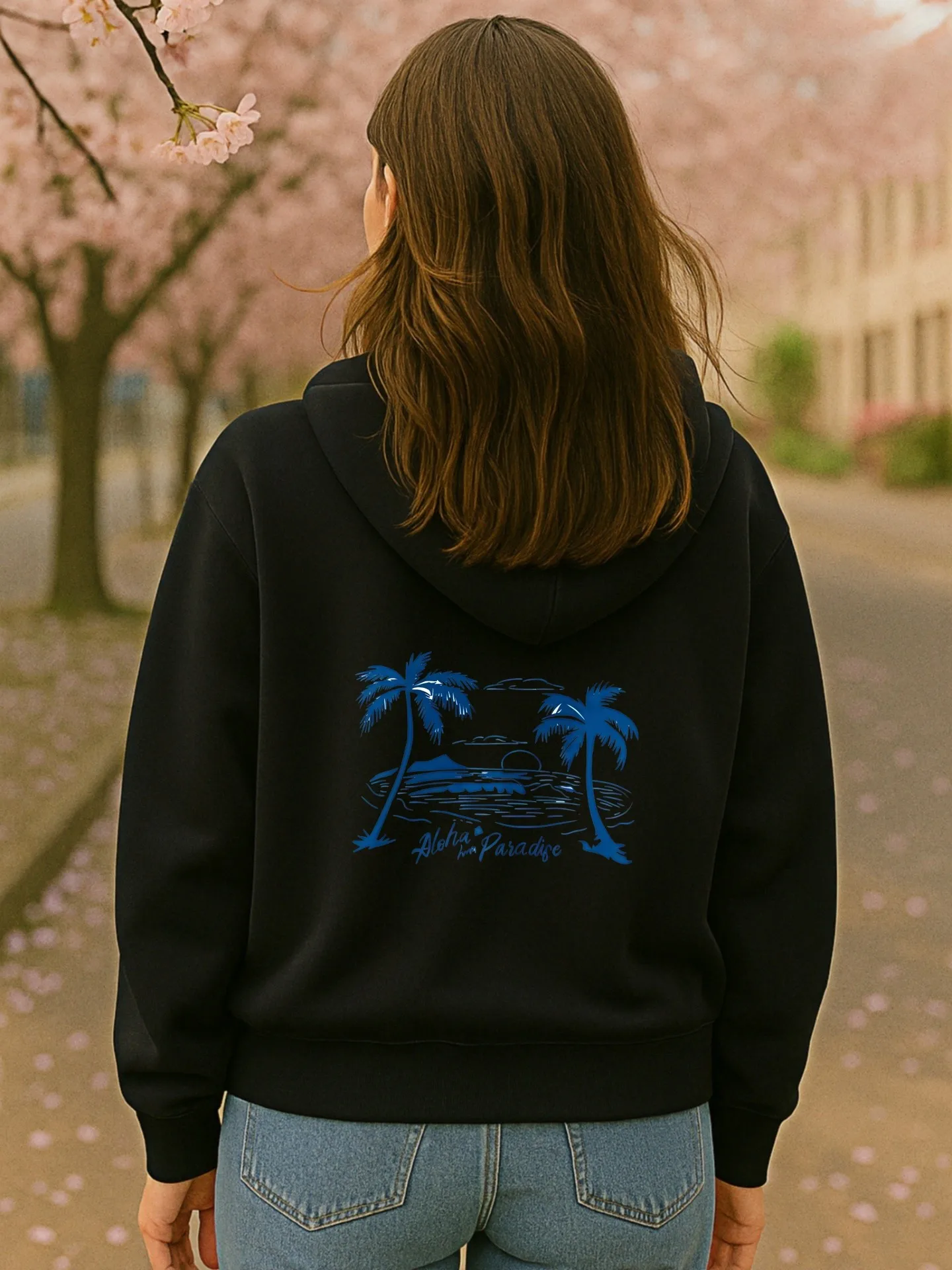 Sudadera con capucha gráfica para mujer, estampado de palmera, diseño estético informal, tela suave, traje de vacaciones, para hombres jóvenes