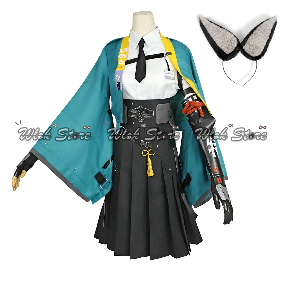 Anime Game Zenless Zone Zero Hoshimi Miyabi Cosplay Costume Wig Ears Women Halloween Party Carnival Roleplay Outfits Black Hair