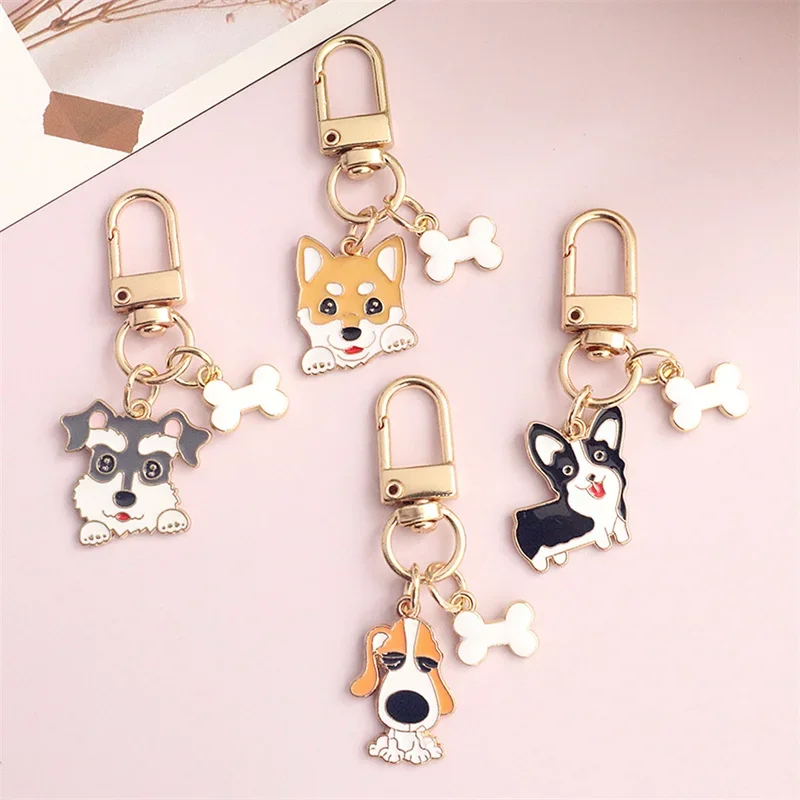 Poodle Teddy Dog Pendant Key Chains For Women Men Girls Metal Car Key Ring Keychain Bag Charm DIY Accessories Couple Lover gift