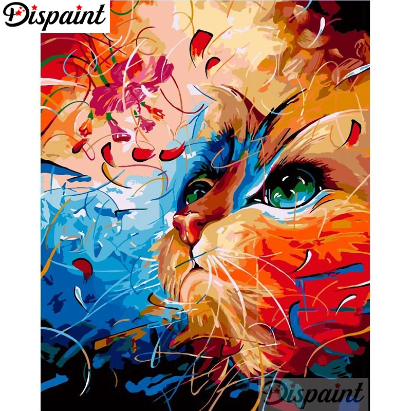 

Dispaint Full Square/Round Drill 5D DIY Diamond Painting "Color cat" Embroidery Cross Stitch 3D Home Decor A10335