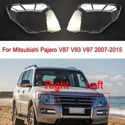 For Mitsubishi Pajero Car Front Headlight Cover Headlamp Shell Transparent Lampshade Mask Lens V87 V93 V97 2007-2015