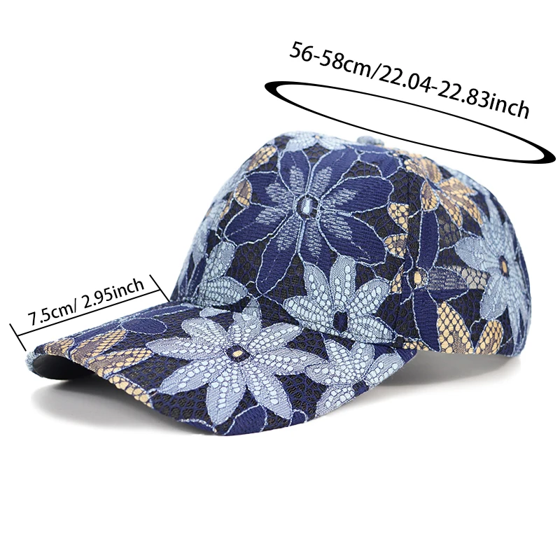 Women Lace flower Baseball Caps Adult Men / Women Sun Hats Adjustable Sports Cap