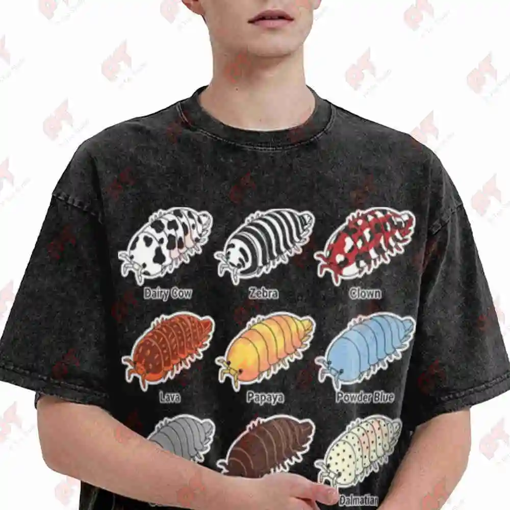 Isopod Enthusiast Unique Morphs Entomology Vintage Washed Tee Pure Cotton T-Shirt