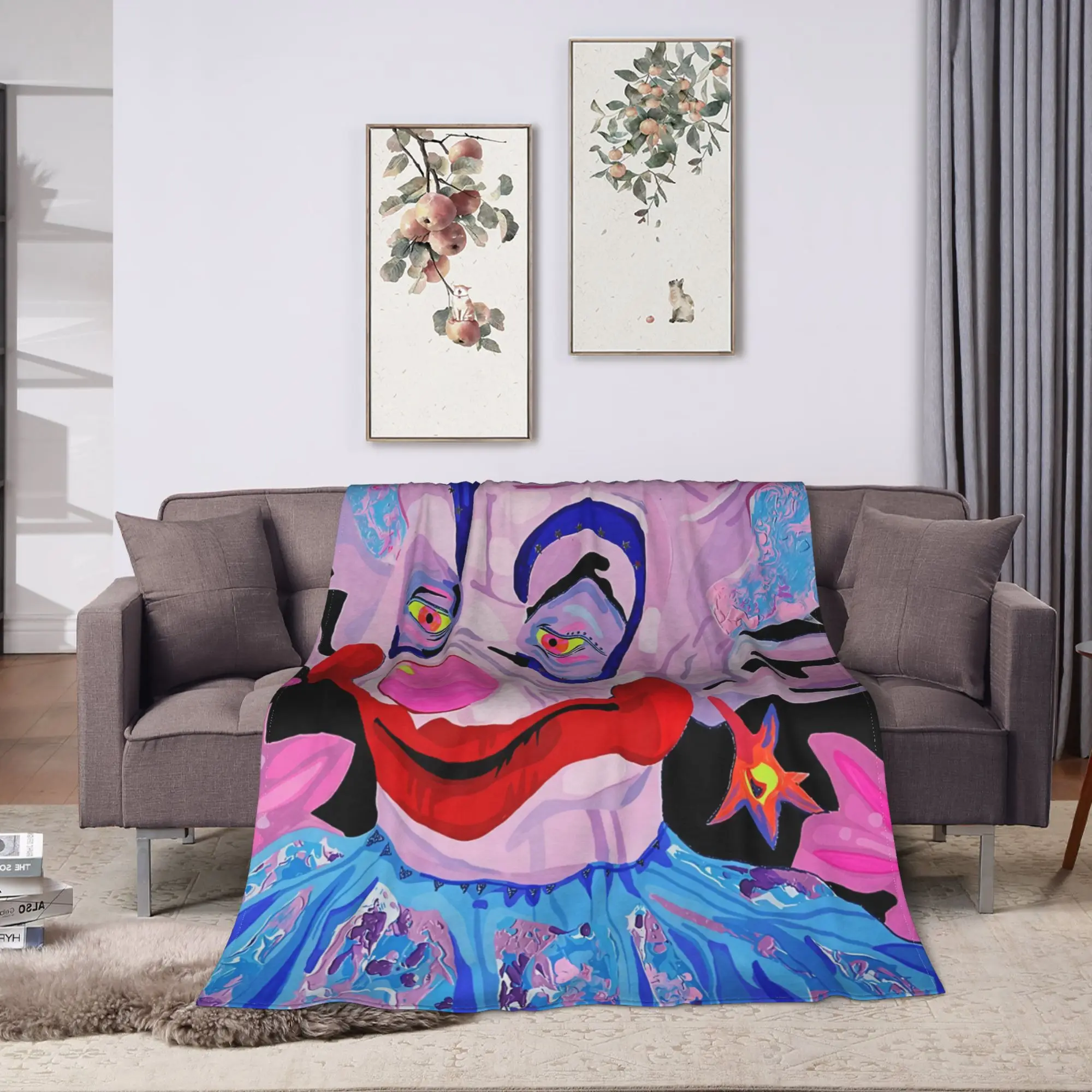 Killer Klowns From Outer Space Wax Soft Warm Blanket Plush Throw Blanket Novelty Home Decor Flannel Bedspread Sofa Bed Cover