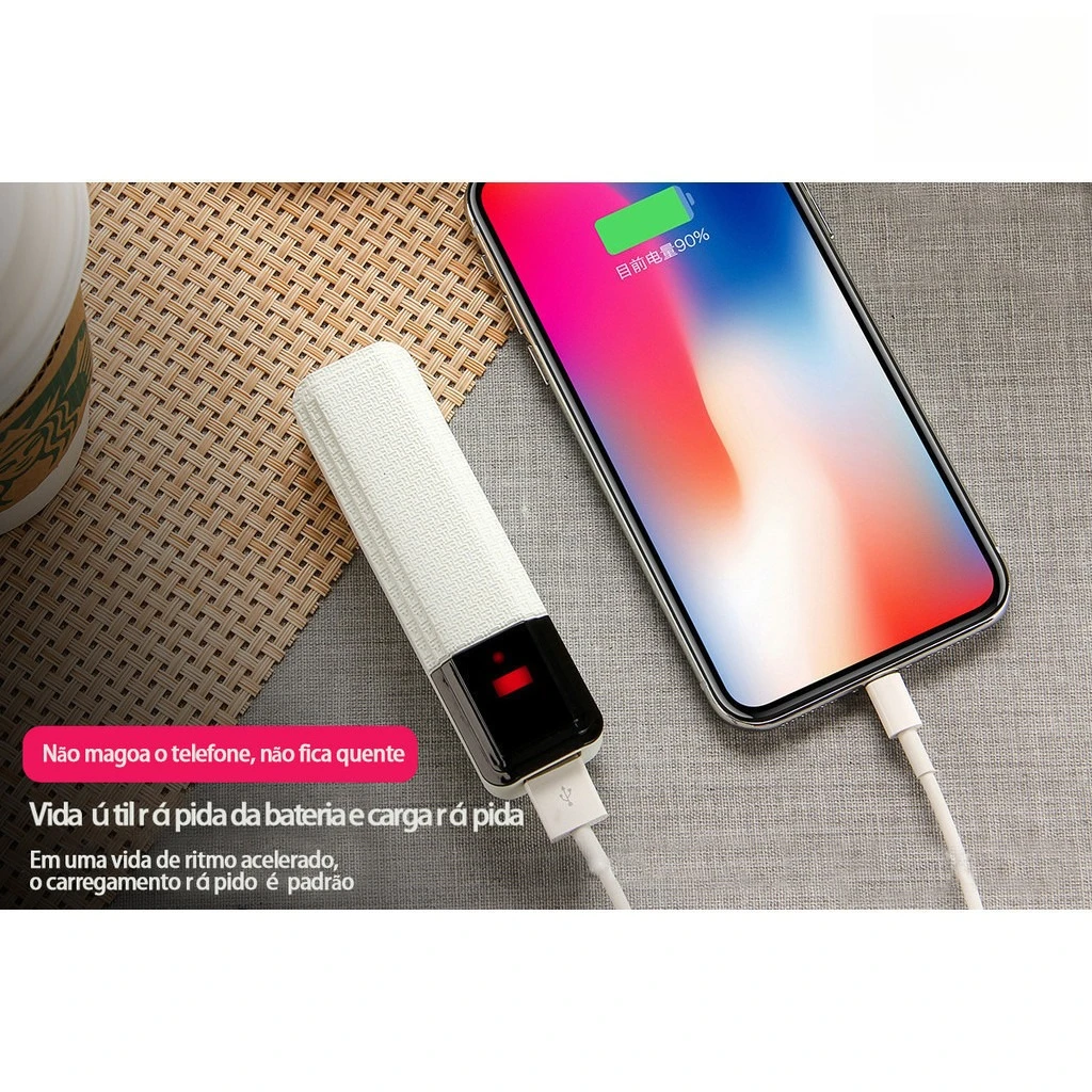 Carregador Portátil 2600mAh Power Bank de Bolso Mini Bateria Externa Leve e Prático