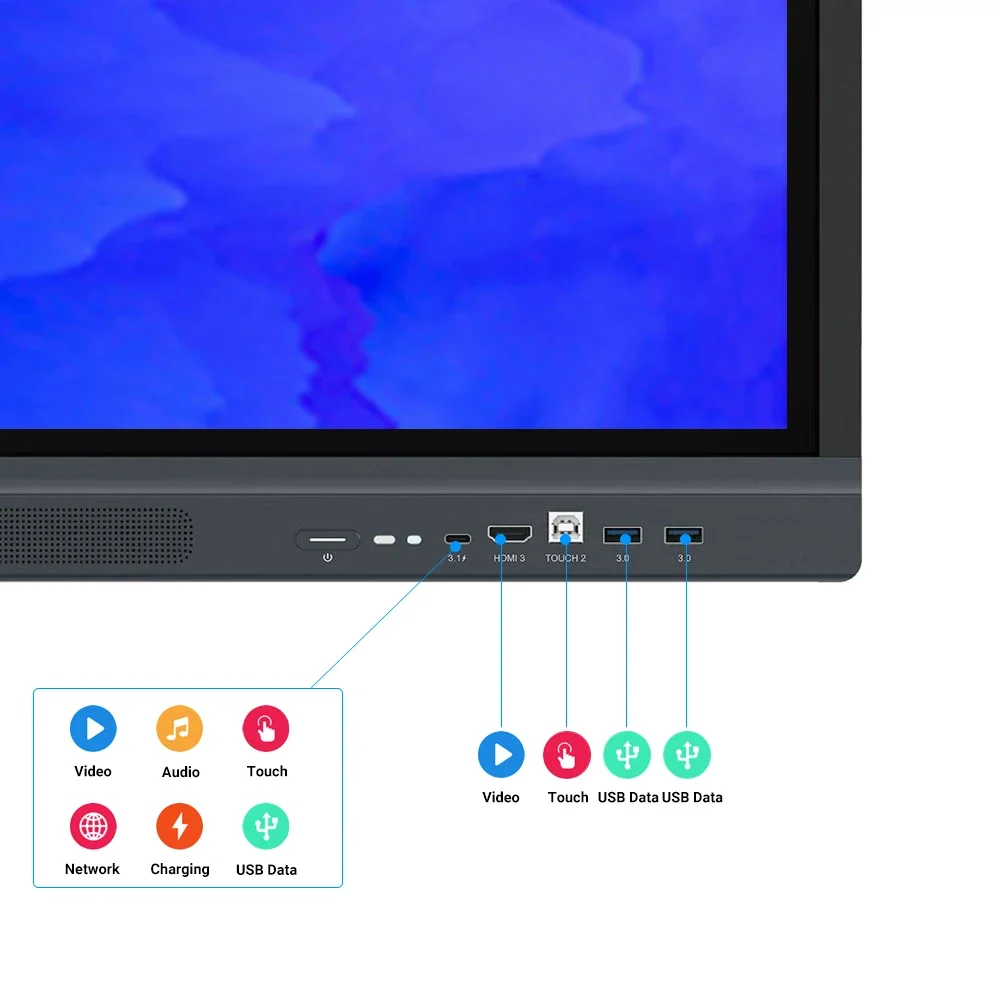 للوحة البيضاء التفاعلية من الدرجة الذكية لتدريس اللوحة الرقمية التفاعلية 65 بوصة مجموعة تفاعلية للسبورة البيضاء