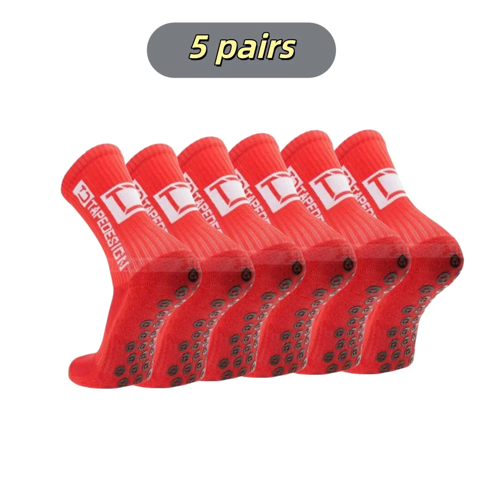 5 Paare/los Neue Fußball Socken Mittlere Waden Nicht-Slip Fußball Sport Radfahren Sport Herren Socke EU38-45