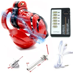 New Plastic Electric Shocker Chastity Cage 40/45/50mm Penis Rings Sex Toys for Men Masturbators Urethral Plug Stimulate Massage