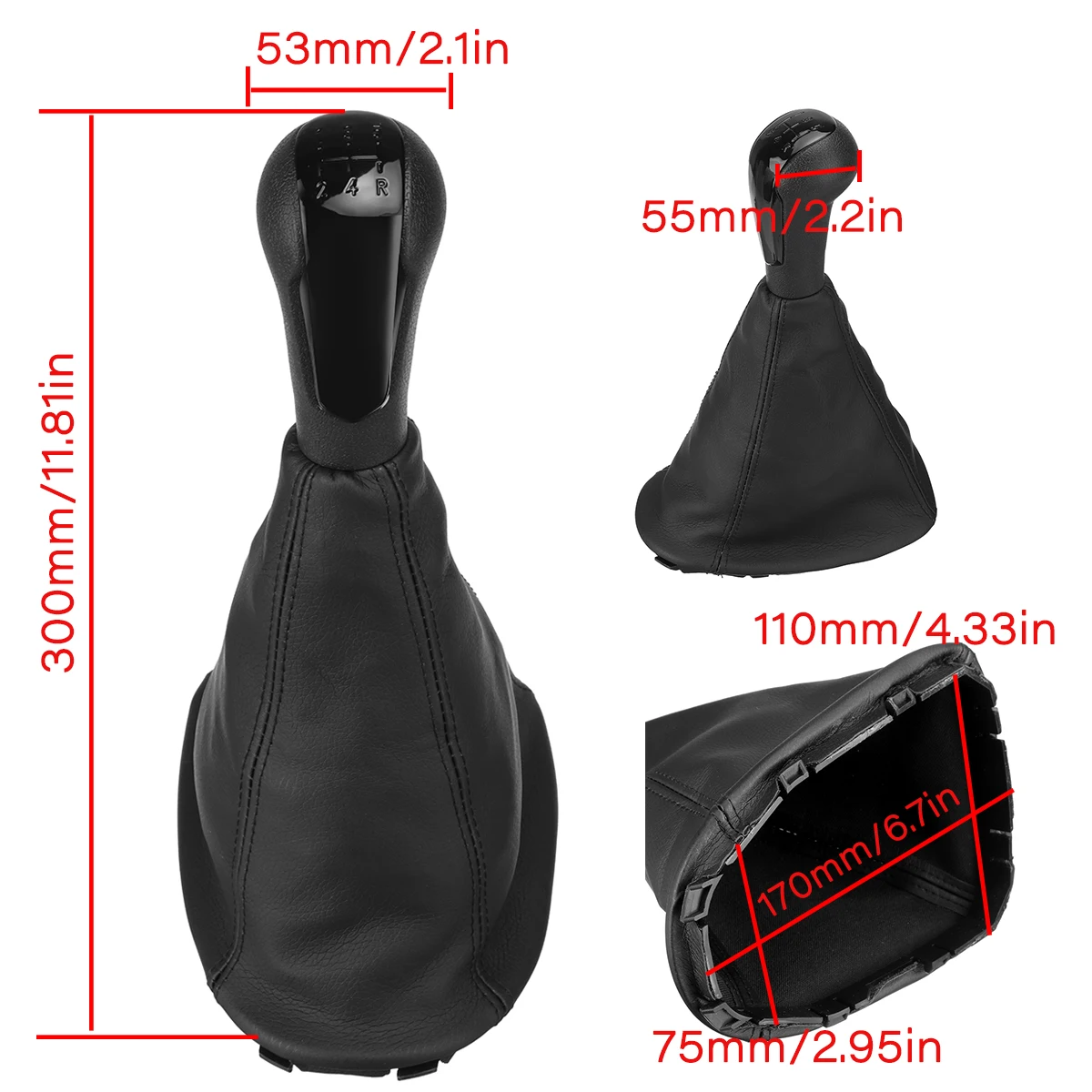 For Chevrolet Spark 2011 2013 2014 2015 2016 Car 5-Speed Gear Shift Knob Shifter Gearstick Lever with Gaiter Boot Cover