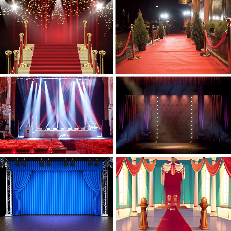 Laeacco tappeto rosso palcoscenico Bithday fotografia sfondo bambino bambini ritratto Poster personalizzato sfondo fotografico photocstudio