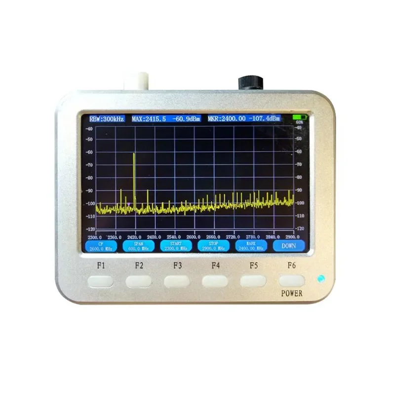 Nuovo analizzatore di spettro portatile da 10 MHz ~ 2,7 GHz Display LCD da 5,0 pollici Strumento di misurazione della frequenza del segnale XT-127