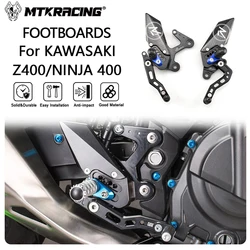 MTKRACING For KAWASAKI Z400 NINJA400 2017-2024 Rear Sets Heighten Pedal Adjustable Rearsets FootPegs Shift Lever Brake Kit