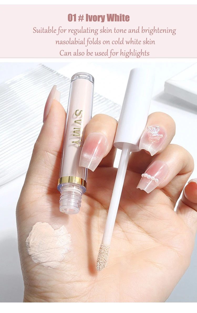 Feuchtigkeitsspendende Aufhellende Concealer-Creme Volle Deckkraft Foundation Abdeckung Akne Augenringe Ölkontrolle Flüssiger Gesichtskontur-Stift – Detail 12