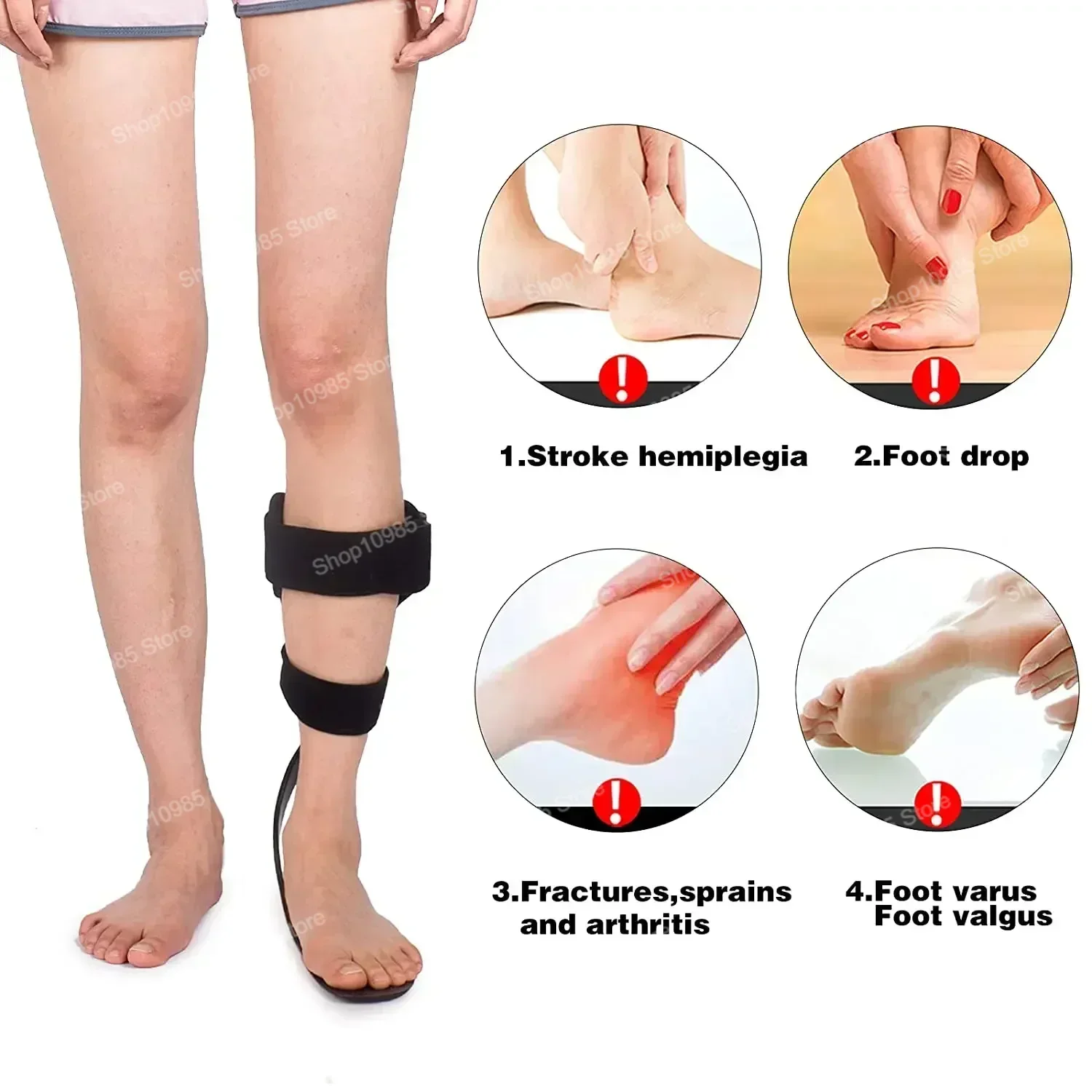 Orthotics Aluminum Fixation Carbon Fiber Ankle Foot Orthosis AFO Foot Drop Brace Support for Men Women Stroke