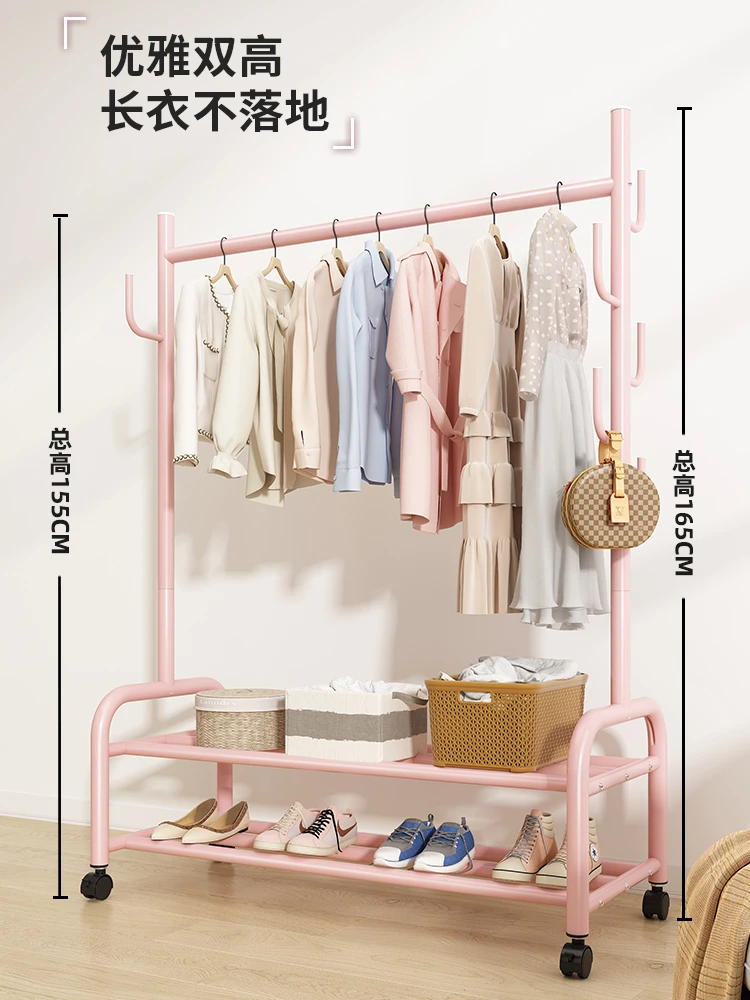 Simple clothes rack floor folding balcony clothes rack household bedroom household clothesline folding clothes rack