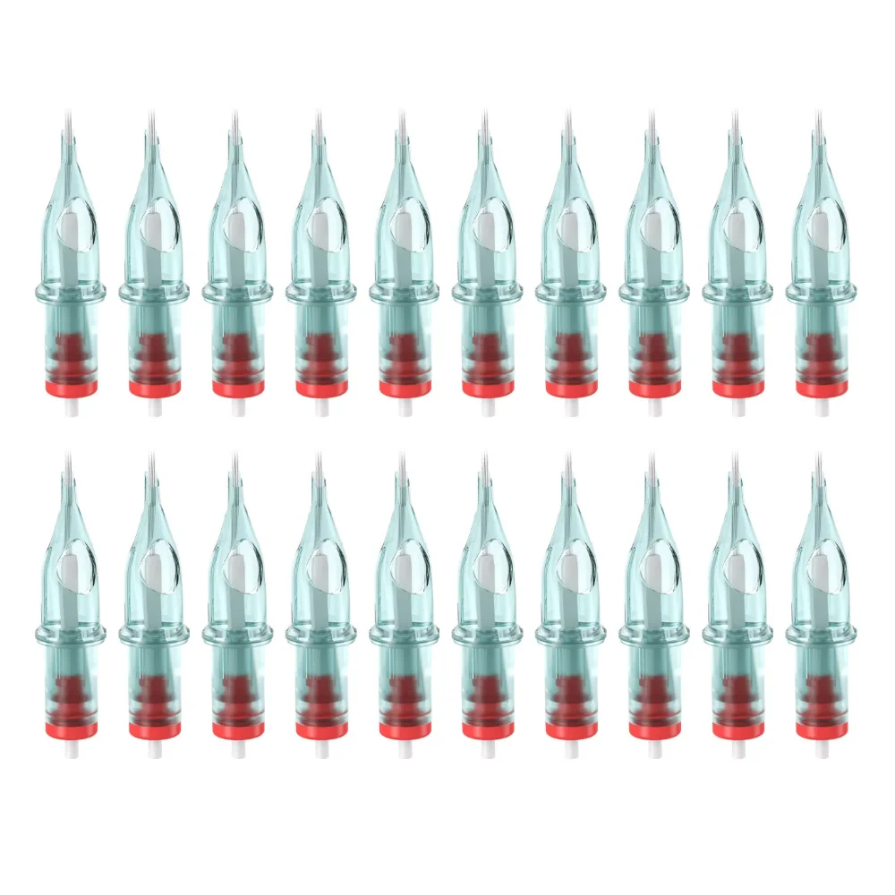 Tattoo Cartridge Needles 20pcs , Sizes 5-15M1  Individually Disposable, Anti-Backflow Design, Universal Compatibility