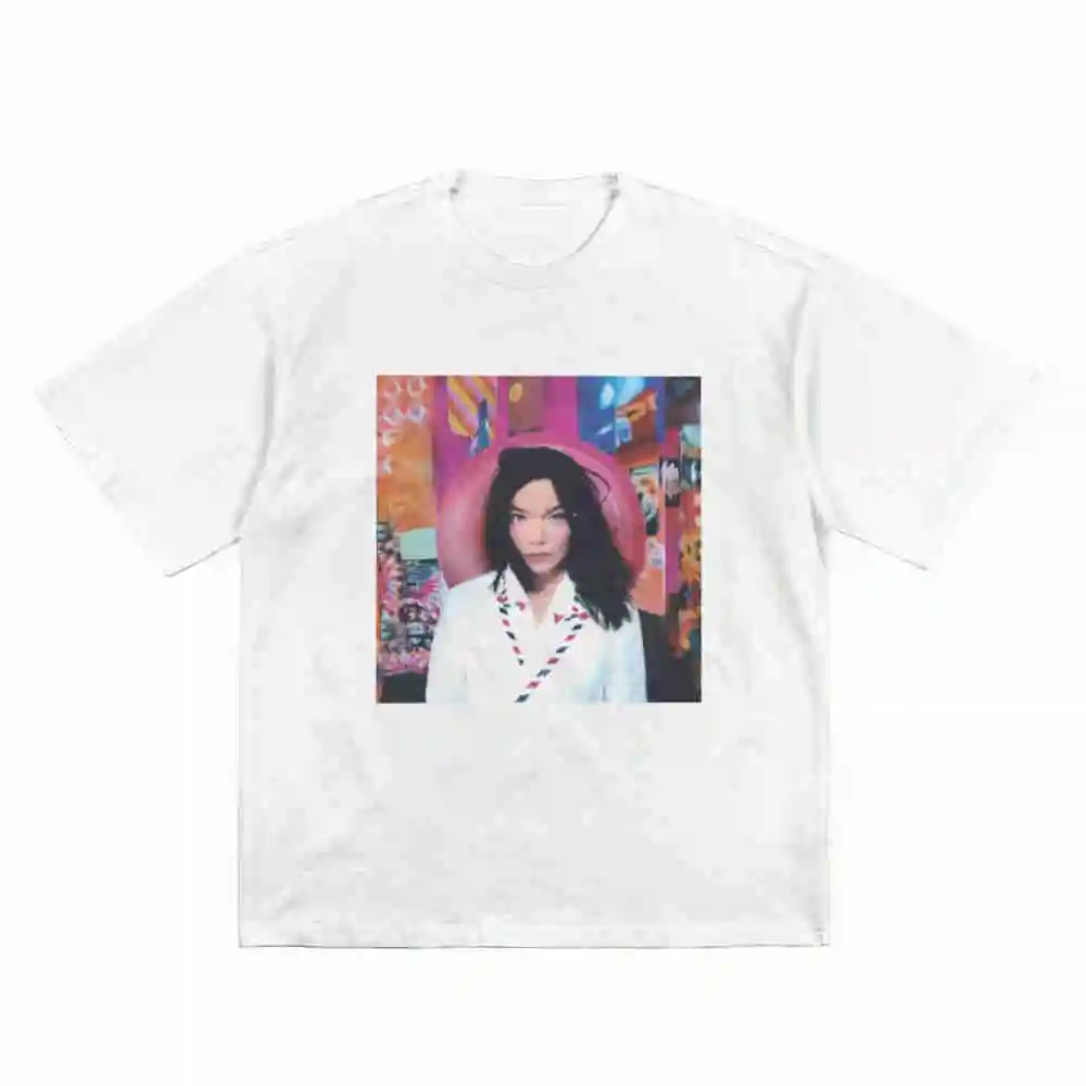 Bjork Post Tour Retro 90s Pop Art Short Sleeve Tee 100% Cotton T-Shirt