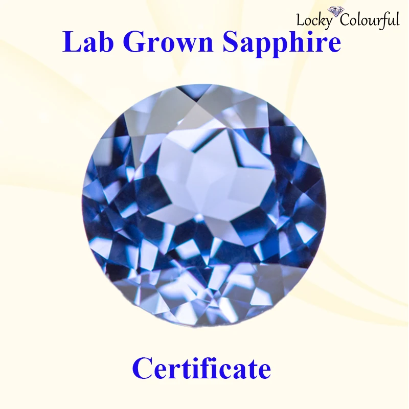 

Lab Grown Sapphire Round Shape Cornflower Color Charm Beads Top Quality for DIY Jewelry Making Rings Selectable AGL Certificate