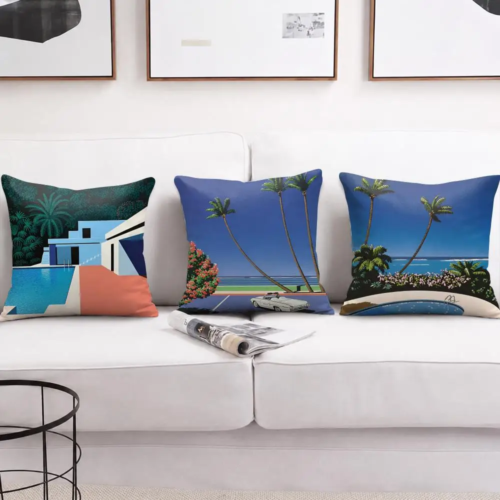 H-Hiroshi Nagai Cushion Cover Soft Short Plush Pillow Cases Hidden Zipper Vintage Cutecore Sofa Bedroom Home Decor Gift 2