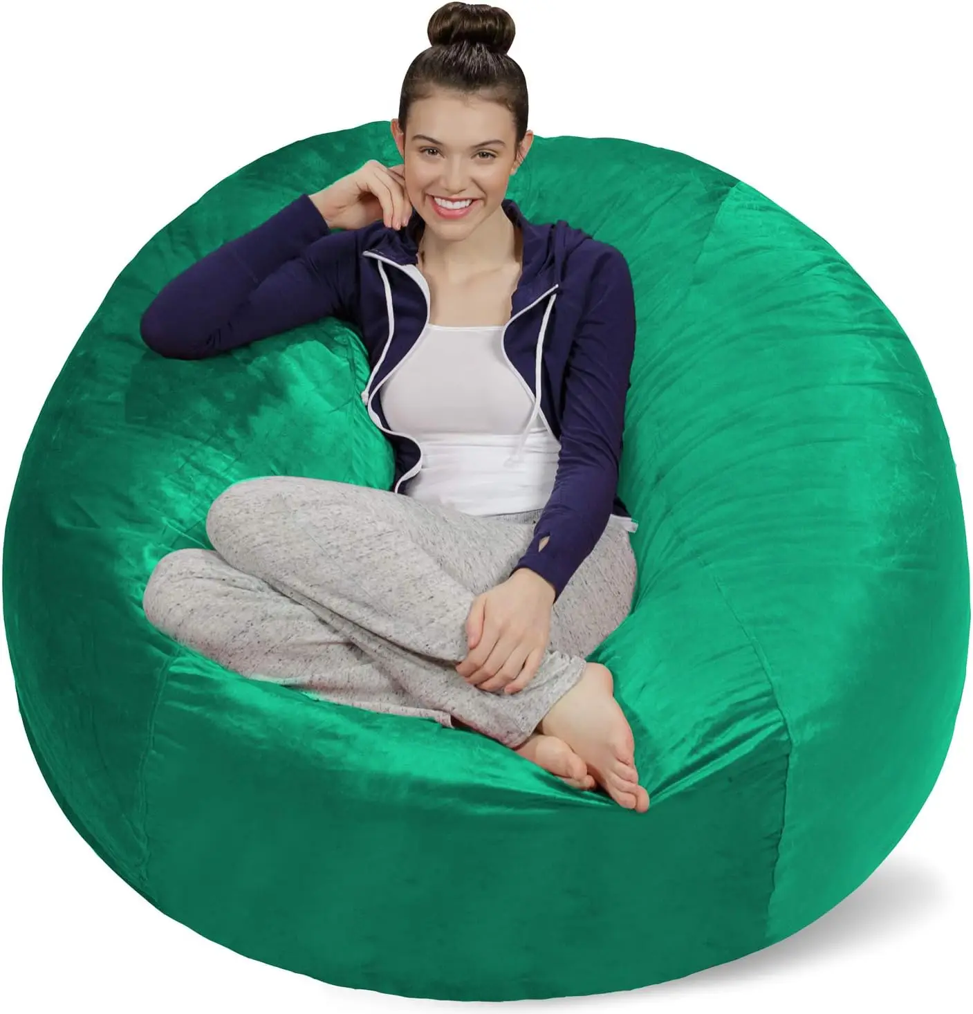 

Bean Bag Chair - Plush, Ultra Soft - Memory Foam Bean Bag Chair with Microsuede Cover - Stuffed Foam Filled Furniture and Access