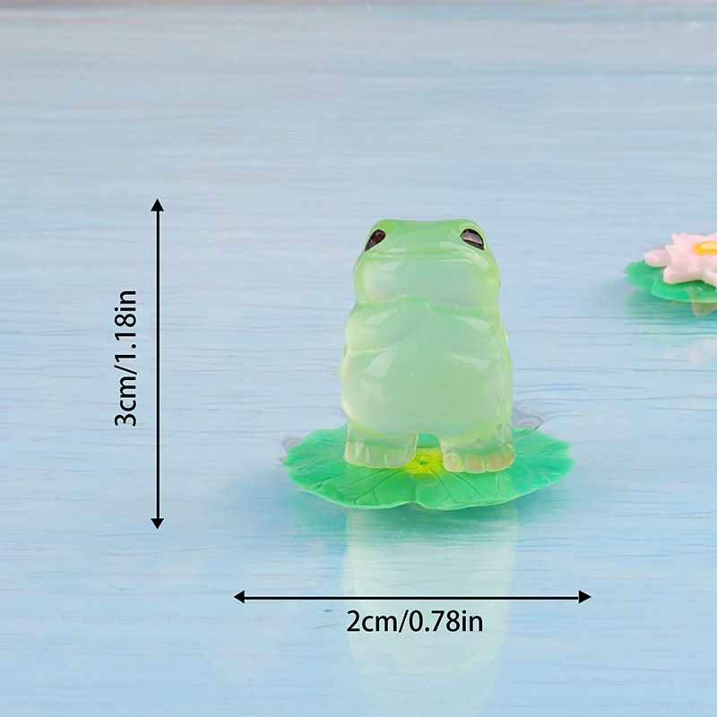 1Pc Resin Mini Frog Garden Decor Luminous Frog Figurines Miniature Home Decor Tiny Resin Frogs Fairy Garden Decor